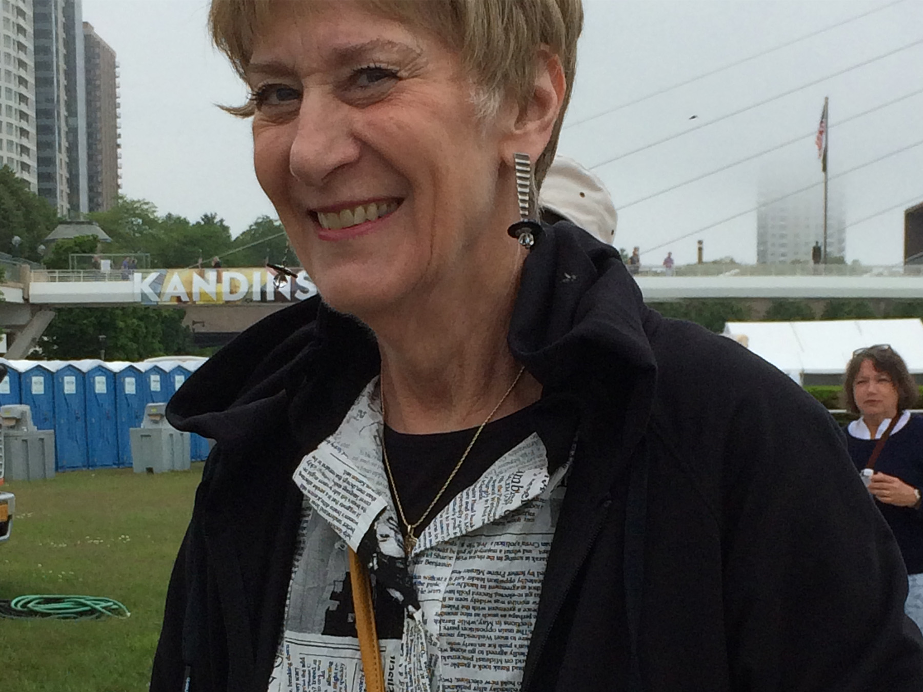 Happy woman smiling at camera.